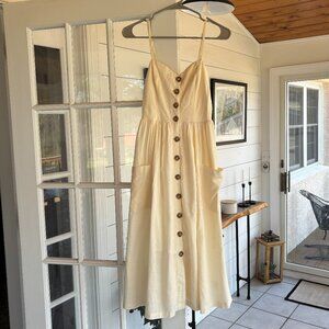 Urban Outfitters Ivory Button Dress - Size Small